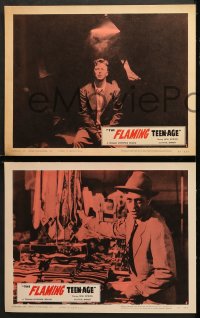 2r130 FLAMING TEEN-AGE 8 LCs 1957 bad teens from Hell, told with the intensity of white heat!