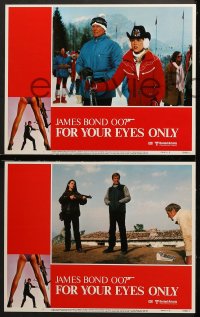 2r133 FOR YOUR EYES ONLY 8 LCs 1981 Roger Moore as James Bond 007, Lynn-Holly Johnson!