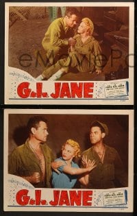 2r414 G.I. JANE 7 LCs 1951 Tom Neal, Jean Porter, Iris Adrian, everyone's shouting G.I. love it!