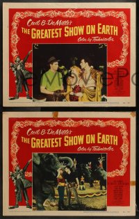 2r156 GREATEST SHOW ON EARTH 8 LCs 1952 Cecil B. DeMille circus classic, Charlton Heston, Stewart!