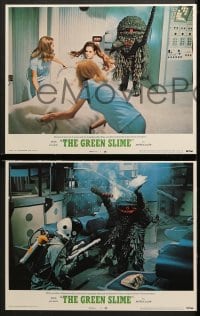 2r157 GREEN SLIME 8 LCs 1969 classic cheesy sci-fi movie, great images of monster!