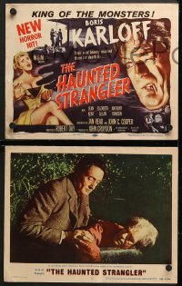 2r165 HAUNTED STRANGLER 8 LCs 1958 creepy Boris Karloff marked their death by their wild beauty!