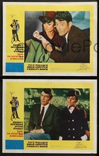 2r174 HOW TO STEAL A MILLION 8 LCs 1966 border art of Audrey Hepburn & Peter O'Toole by McGinnis!