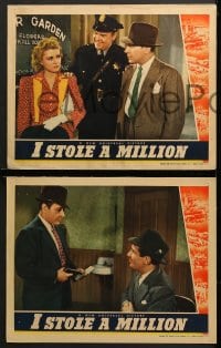 2r759 I STOLE A MILLION 3 LCs 1939 George Raft, Claire Trevor, cool detailed crime border art!