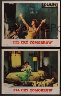 2r762 I'LL CRY TOMORROW 3 LCs 1955 cool images of Susan Hayward in her greatest performance!