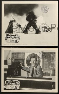 2r654 INVASION OF THE ANIMAL PEOPLE 4 LCs 1962 John Carradine, snow beast on rampage, complete set!