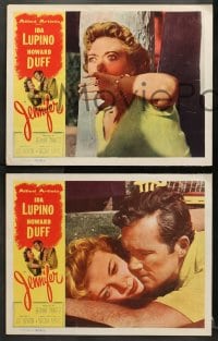2r661 JENNIFER 4 LCs 1953 great images of Ida Lupino, terrified of a murderer!