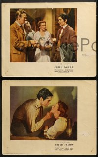 2r428 JESSE JAMES 7 photolobbies 1939 great images of outlaw Tyrone Power & pretty Nancy Kelly!