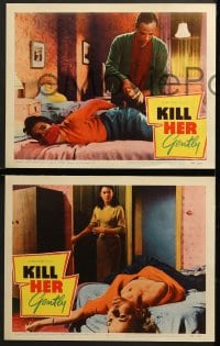 2r431 KILL HER GENTLY 7 LCs 1958 English noir, artwork of victim, the suspense is killing!