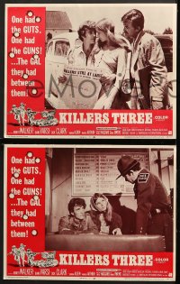 2r193 KILLERS THREE 8 LCs 1968 Robert Walker, Diane Varsi, AIP, country picnic gone bad!