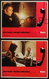 2r198 KLUTE 8 LCs 1971 Donald Sutherland & call girl Jane Fonda, dangling telephone art!