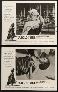 2r200 LA DOLCE VITA 8 LCs R1966 Federico Fellini, Marcello Mastroianni, Ekberg, sexy Anouk Aimee!