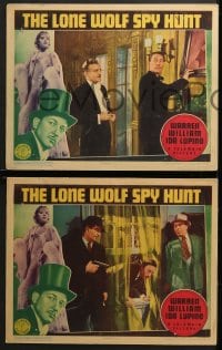 2r668 LONE WOLF SPY HUNT 4 LCs 1939 suave Warren William & Ida Lupino in borders!
