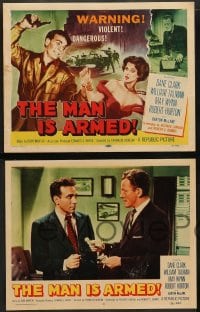 2r221 MAN IS ARMED 8 LCs 1956 violent dangerous Dane Clark, sexy May Wynn, William Talman!