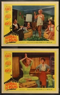 2r577 MARRIAGE-GO-ROUND 5 LCs 1960 Julie Newmar wants to borrow Susan Hayward's husband James Mason!