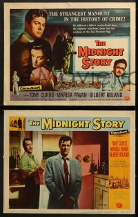2r231 MIDNIGHT STORY 8 LCs 1957 Tony Curtis in the strangest San Francisco manhunt in history!