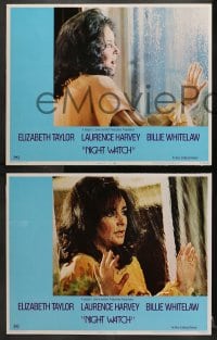 2r583 NIGHT WATCH 5 LCs 1973 Elizabeth Taylor, Laurence Harvey, Billie Whitelaw!