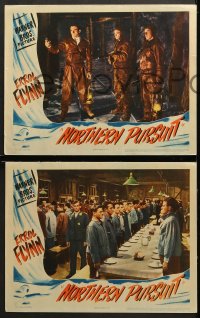 2r779 NORTHERN PURSUIT 3 LCs 1943 Mountie Errol Flynn pretends to help Nazis & betray Canada