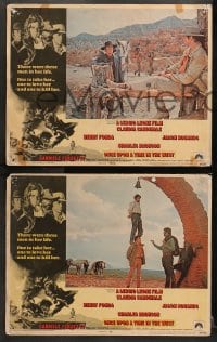 2r585 ONCE UPON A TIME IN THE WEST 5 int'l LCs 1969 Sergio Leone, Henry Fonda w/ Cardinale, Bronson!