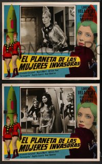 2r681 PLANET OF THE FEMALE INVADERS 4 Spanish/US LCs 1967 great images of sexy alien girls!
