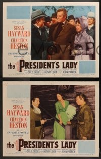 2r682 PRESIDENT'S LADY 4 LCs 1953 great images of adulteress Susan Hayward & Charlton Heston!