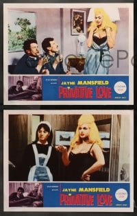 2r683 PRIMITIVE LOVE 4 LCs 1966 great images of sexy Jayne Mansfield with Franco & Ciccio!