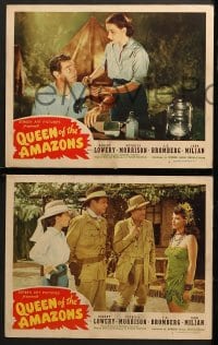 2r684 QUEEN OF THE AMAZONS 4 LCs 1947 Patricia Morison & Robert Lowery with sexy Amira Moustafa!