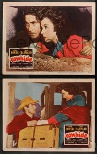 2r589 RAWHIDE 5 LCs 1951 Tyrone Power & pretty Susan Hayward in western action!