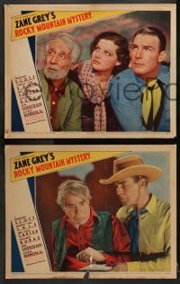 2r796 ROCKY MOUNTAIN MYSTERY 3 LCs 1935 Zane Grey, close up of Randolph Scott & young Ann Sheridan!