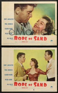 2r297 ROPE OF SAND 8 LCs 1949 Burt Lancaster, Paul Henreid, sexy Corinne Calvet, Claude Rains, Lorre