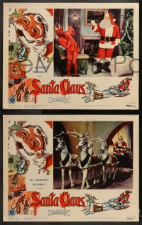 2r301 SANTA CLAUS 8 LCs 1960 wonderful surreal Christmas images, enchanting world of make-believe!