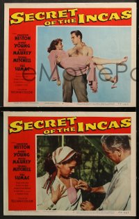 2r307 SECRET OF THE INCAS 8 LCs 1954 Charlton Heston & Robert Young in South America!