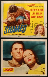 2r695 SHAMED 4 LCs R1953 best close up of Maria Michi & Massimo Girotti, Preludio d'amore!