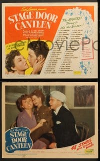 2r328 STAGE DOOR CANTEEN 8 LCs 1943 Harpo Marx, Merle Oberon & United Artists WWII all-stars!