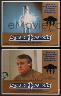 2r329 STARSHIP INVASIONS 8 LCs 1977 Robert Vaughan, Christopher Lee, aliens & sexy women!