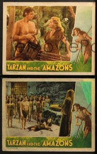 2r815 TARZAN & THE AMAZONS 3 LCs 1945 Barton MacLane, Henry Stephenson, Johnny Sheffield as Boy!