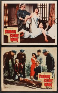 2r529 TEEN-AGE CRIME WAVE 6 LCs 1955 bad girls & guns, shocking drama of today's teenage terror!