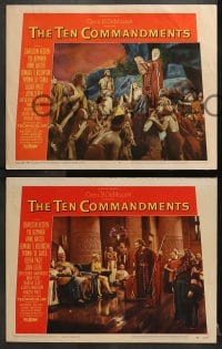 2r344 TEN COMMANDMENTS 8 LCs 1956 Cecil B. DeMille classic, Charlton Heston, Yul Brynner!