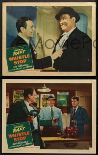 2r833 WHISTLE STOP 3 LCs 1946 great images of George Raft, Tom Conway & Victor McLaglen!