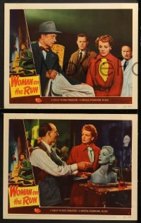 2r718 WOMAN ON THE RUN 4 LCs 1950 cool images of Ann Sheridan, Dennis O'Keefe, film noir!