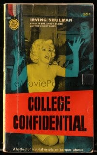 2s897 COLLEGE CONFIDENTIAL paperback book 1960 Mamie Van Doren, hotbed of scandal erupts on campus!