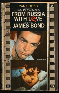 2s901 FROM RUSSIA WITH LOVE 12th printing English paperback book 1963 film strip die-cut cover!