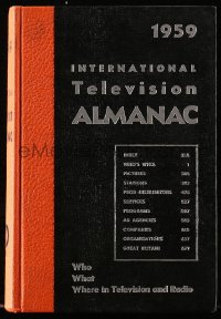 2s558 INTERNATIONAL TELEVISION ALMANAC hardcover book 1959 filled with lots of TV information!