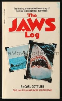 2s853 JAWS LOG softcover book 1975 sharp-toothed inside story of the most terrifying movie ever!