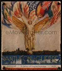 2s869 PANTHEON DE LA GUERRE softcover book 1933 unfolds to a huge 12x114 image of the painting!