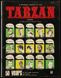 2s871 PICTORIAL HISTORY OF THE TARZAN MOVIES softcover book 1966 50 years of the jungle Superman!