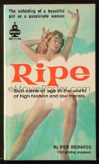 2s918 RIPE paperback book 1962 Suzi came of age in a world of high fashion & low morals, sexy art!