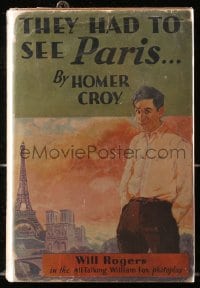 2s610 THEY HAD TO SEE PARIS Grosset & Dunlap movie edition hardcover book 1929 Will Rogers, Borzage