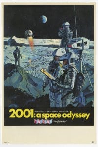 2s087 2001: A SPACE ODYSSEY Cinerama herald 1968 Stanley Kubrick, art of astronauts by Bob McCall!