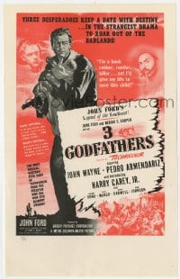 2s088 3 GODFATHERS herald 1949 cowboy John Wayne in John Ford's Legend of the Southwest!
